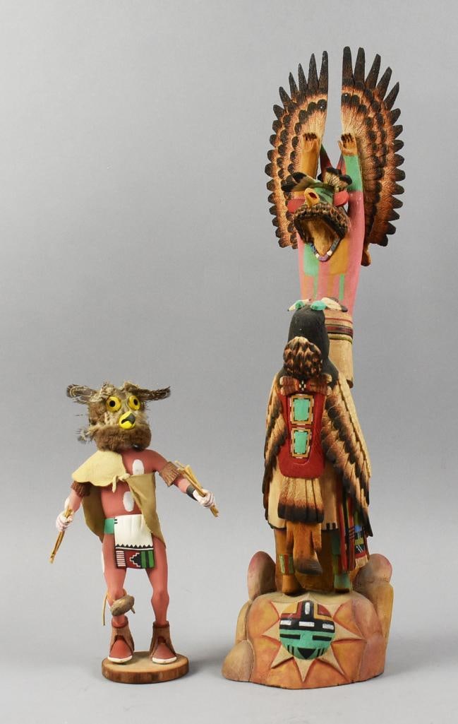 Woody Sewemaenewa Eagle, Plus Owl Hopi Kachina Dolls (1 of 8)