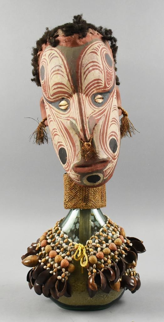 Papua New Guinea Tago Mask & Bilas with Seeds, Shells (1 of 13)