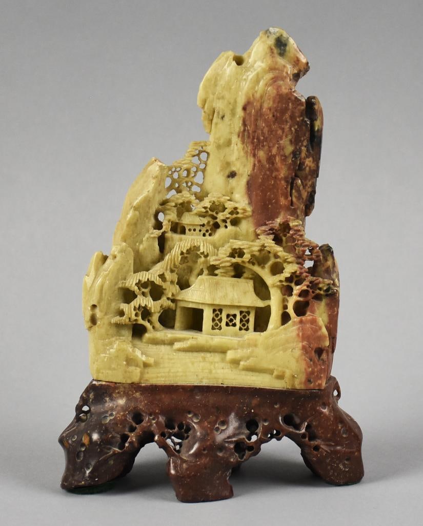 Vintage Chinese Soapstone House Landscape Sculpture (1 of 7)
