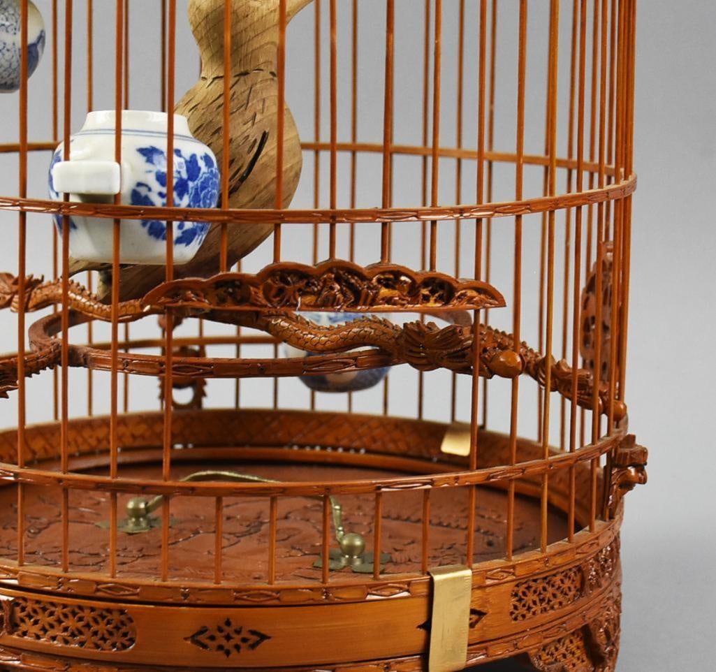 Antique Chinese Split Bamboo Birdcage - 4