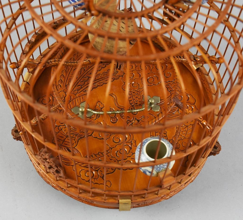 Antique Chinese Split Bamboo Birdcage - 5