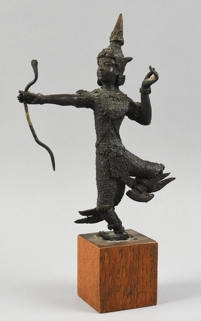 Antique Thai Bronze Archer Prince Rama Figure (1 of 10)