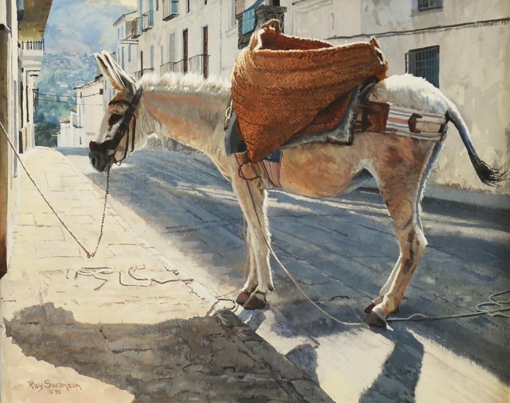 Ray Swanson (1937-2004) The Wait (Spain) Watercolor (1 of 12)