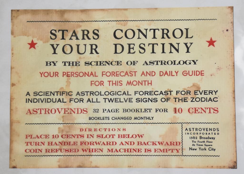 c1925 Astrovends Stars Control Your Destiny Machine Restored - 10