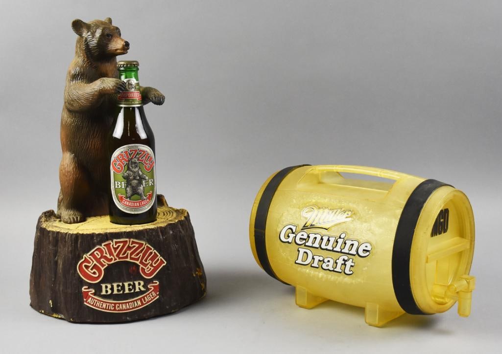 1980s Grizzly Beer and MGD Advertising Mini Keg (1 of 7)