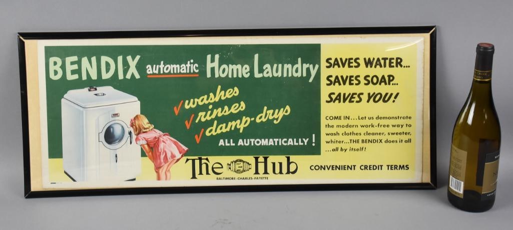 c1940 Bendix Automatic Home Laundry Advertising Banner - 5