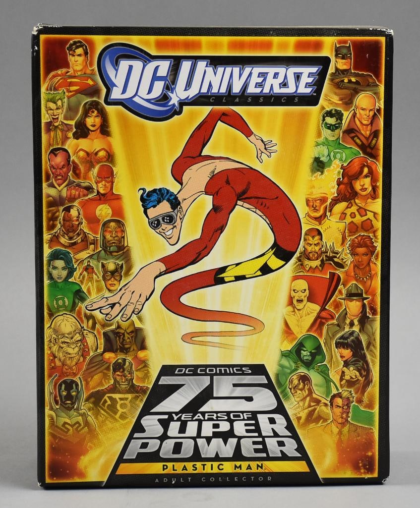 2010 Comic Con DC Universe Plastic Man Figure MIB: From the San Diego Comic Con in 2010 covering 75 years of Super Power. It is a Mattel DC Universe Plastic Man.?