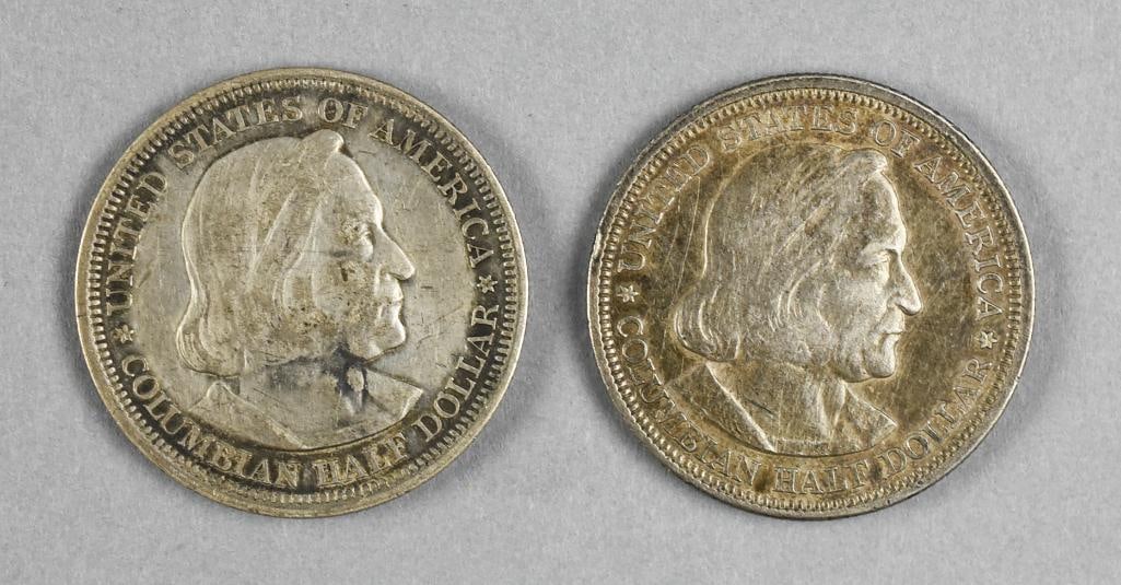 1893 Columbian Exposition Half Dollar Coins: This is a cool pair of antique half dollars for the Columbian Exposition, dated 1893.?