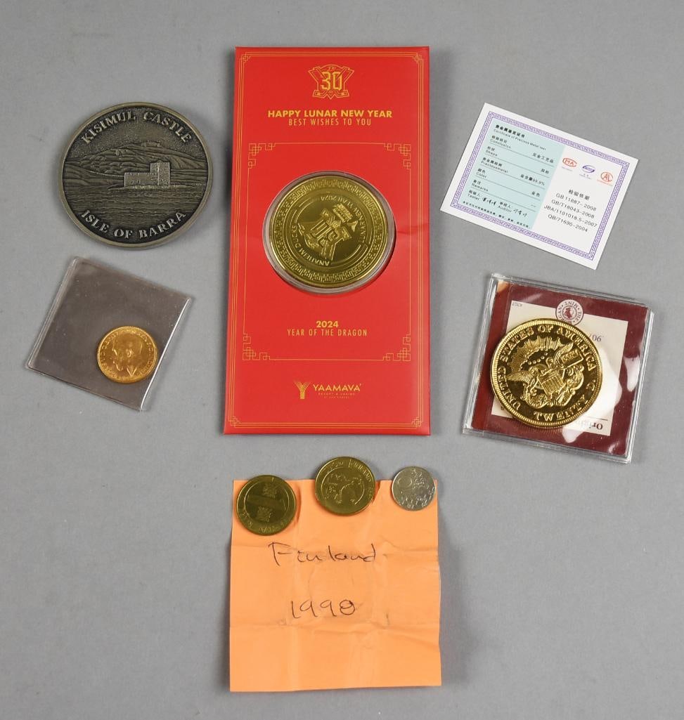 Assorted Gold and Collectible Coins and Tokens (1 of 9)