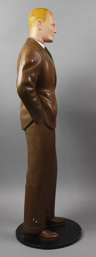 c1940 Male Form Shop Mannequin, Solid Wood - 10