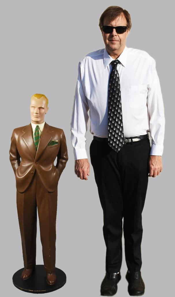 c1940 Male Form Shop Mannequin, Solid Wood - 14