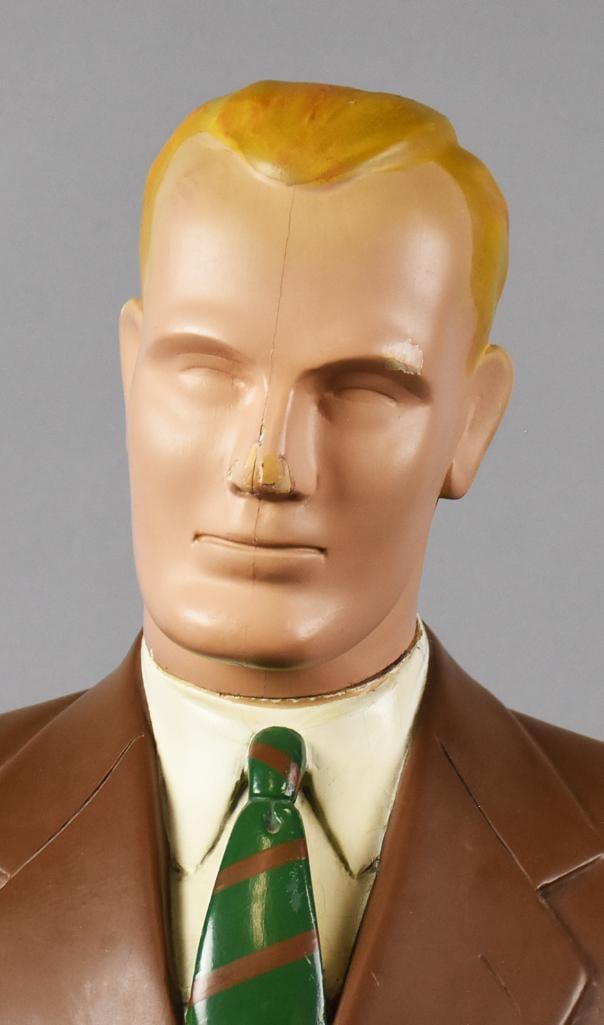 c1940 Male Form Shop Mannequin, Solid Wood - 3