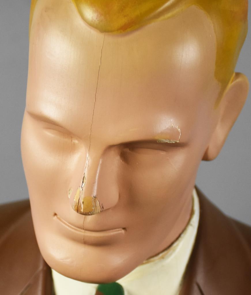 c1940 Male Form Shop Mannequin, Solid Wood - 5