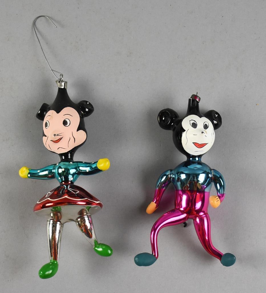 Vintage De Carlini Mighty Mouse & Minnie Mouse Ornaments (1 of 3)