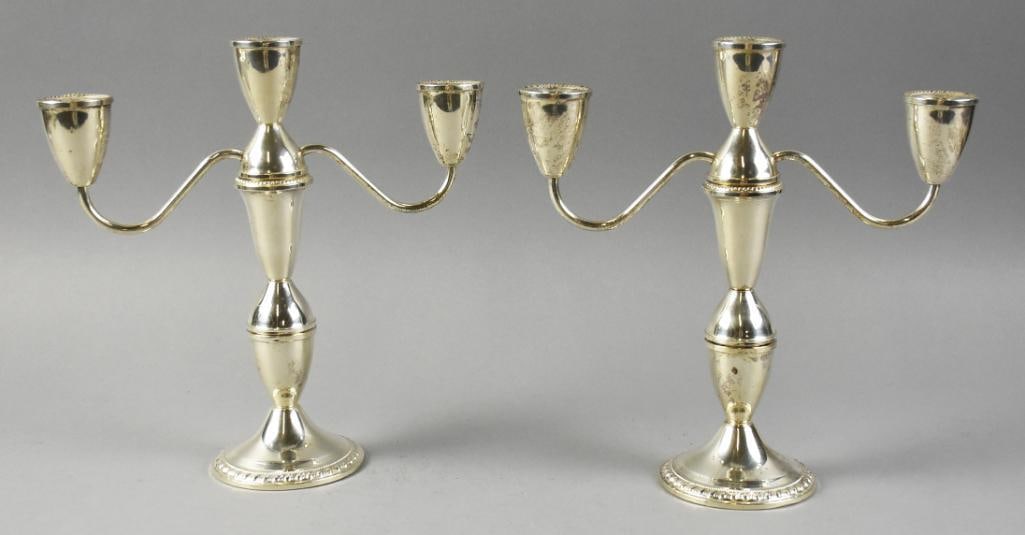Vintage Duchin Creation Weighted Three Light Candelabras (1 of 10)