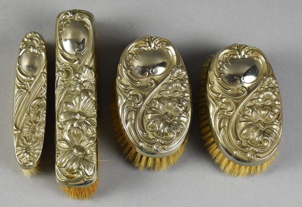 Antique Sterling Silver Clothing & Hat Dresser Brushes (1 of 7)