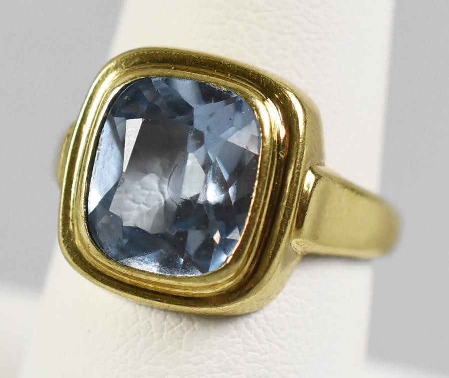 Vintage Aquamarine Ring 8K European Gold (1 of 7)