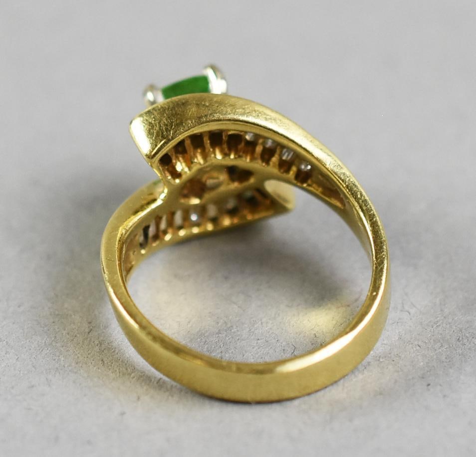 14K Gold Tsavorite Garnet, Diamond Ring - 9