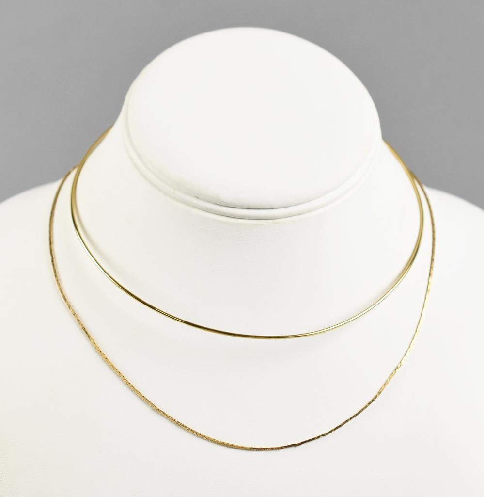 14K Yellow Gold Choker Style Necklaces, 9.4 Grams (1 of 7)