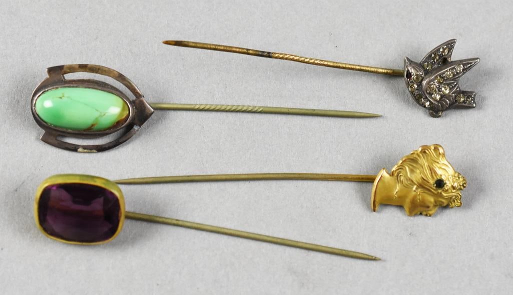 c1920 Gemstone Stick Pins - 4