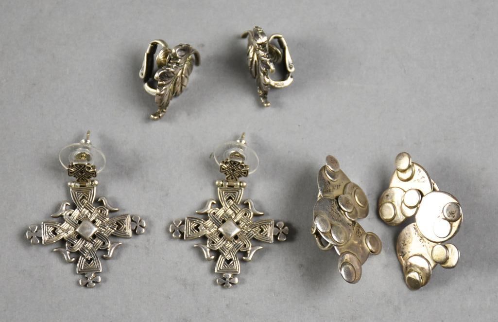 Vintage Sterling Silver Clip and Pierced Earrings (1 of 7)