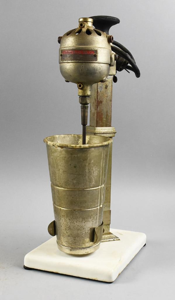1910 Hamilton Beach 1st Year Production Cyclone Drink Mixer: This is an awesome piece from Hamilton Beach, produced around 1910, prior to the patent being finalized in 1911. Advertised as the Cyclone Drink Mixer and called The Great Money Maker and targeted