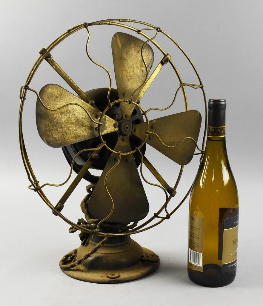 1912 Emerson Trojan Four Brass Blade Table Fan - 11