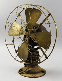 1912 Emerson Trojan Four Brass Blade Table Fan