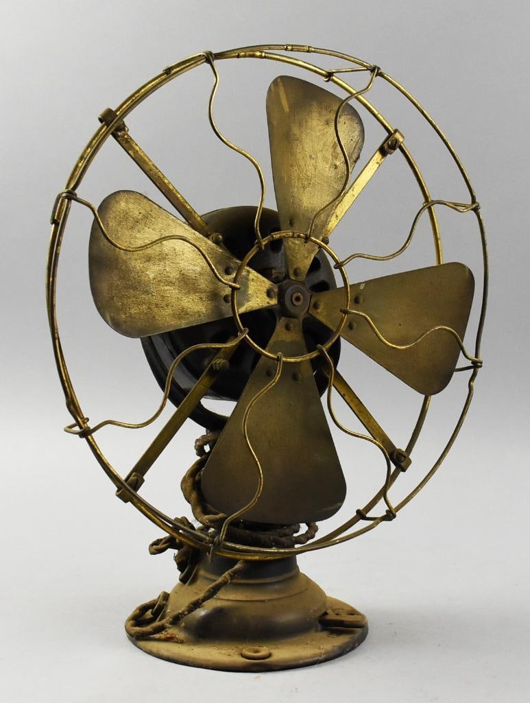 1912 Emerson Trojan Four Brass Blade Table Fan - 2