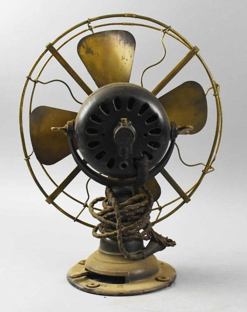 1912 Emerson Trojan Four Brass Blade Table Fan - 5