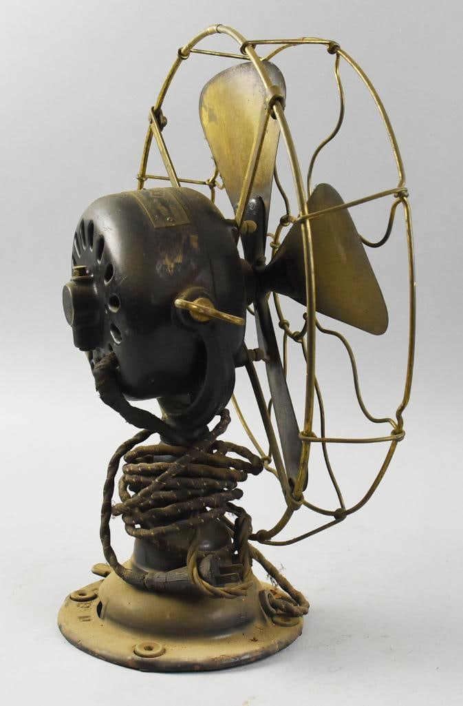 1912 Emerson Trojan Four Brass Blade Table Fan - 6