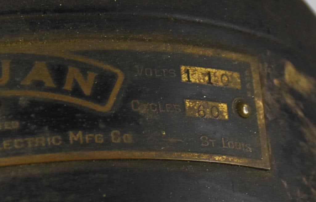 1912 Emerson Trojan Four Brass Blade Table Fan - 9