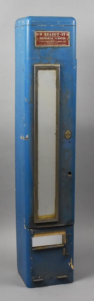 c1950 Coan Manufacturing U Select It Vending Machine Body: Partial vending machine body from Coan Manufacturing. It is called the U Select It and was most likely a candy vending machine. As shown, it is just the outer shell and retains the original