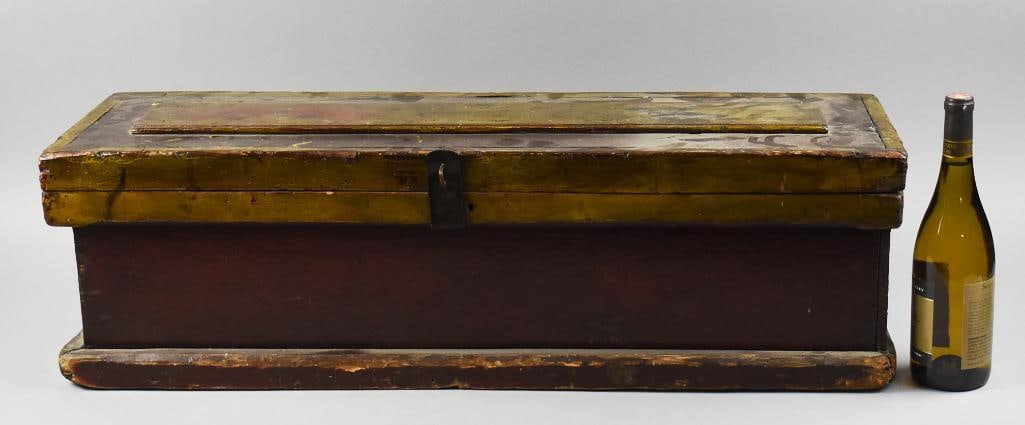 Antique Primitive Solid Wood Tool Chest - 10