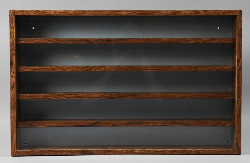 3pc Solid Wood Display Shelving w Plexiglass - 12