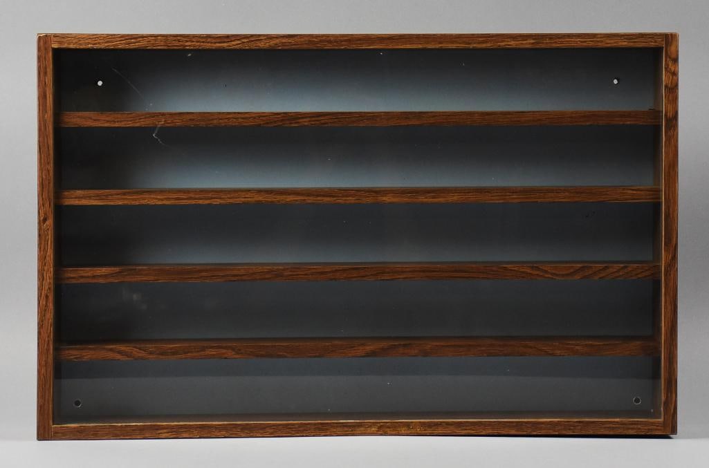 3pc Solid Wood Display Shelving w Plexiglass - 3