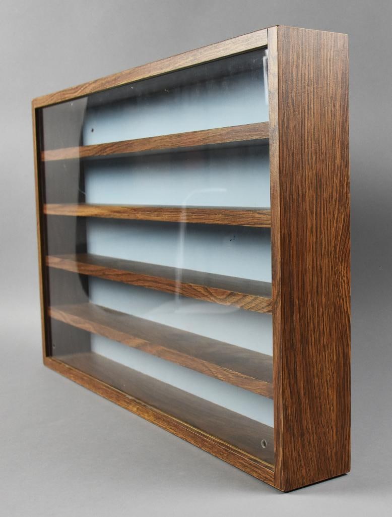 3pc Solid Wood Display Shelving w Plexiglass - 4