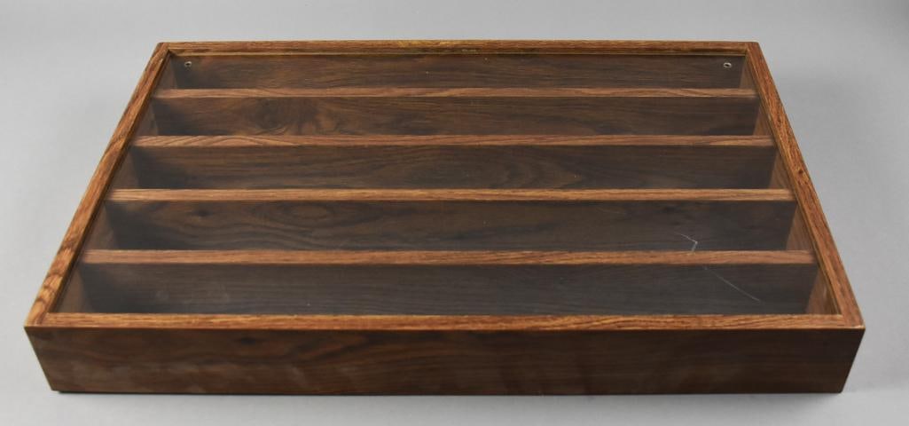 3pc Solid Wood Display Shelving w Plexiglass - 7