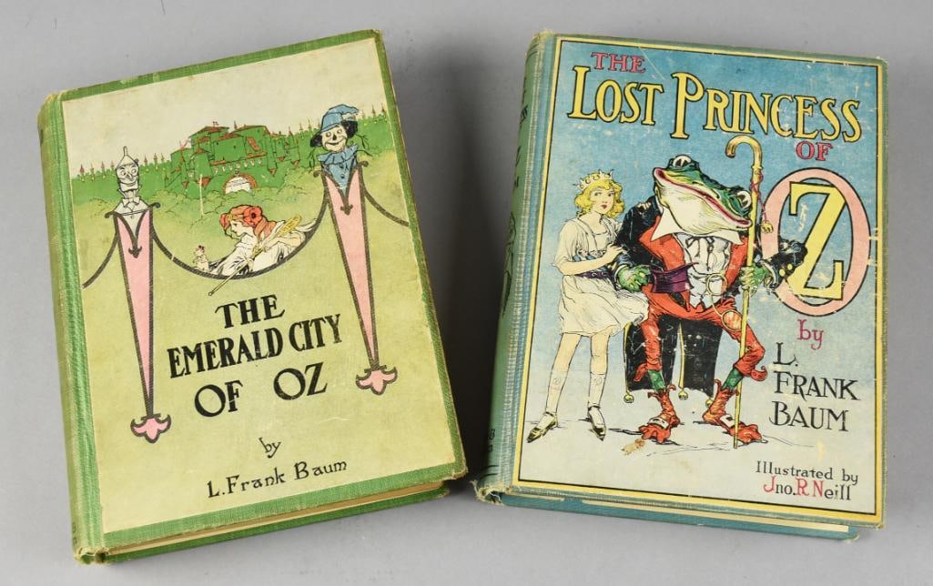 Antique L Frank Baum Wizard of Oz Series Books: These are wonderful antique books from L. Frank Baum from his Wizard of Oz series. Included is Lost Princess of Oz and The Emerald City of Oz. Both published by The Reilly & Britton Co.