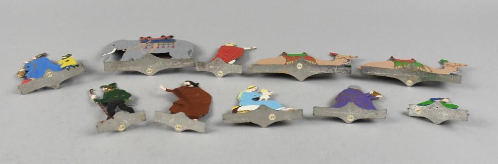 Antique Hans Heinrichsen Polychrome Painted Flat Nativity Set - 4
