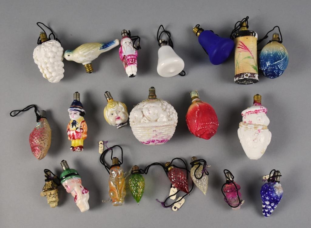 Vintage Mixed Glass Figural Christmas Light Bulbs (1 of 6)