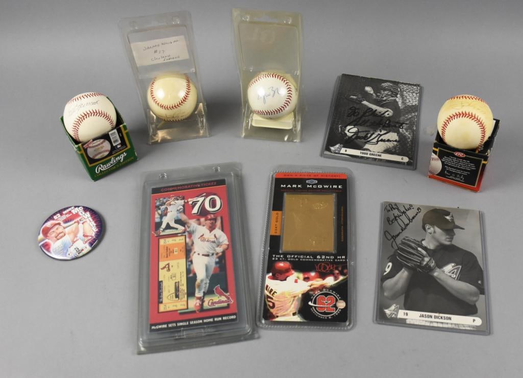 Assorted MLB Signed Baseballs, McGwire Memorabilia (1 of 10)