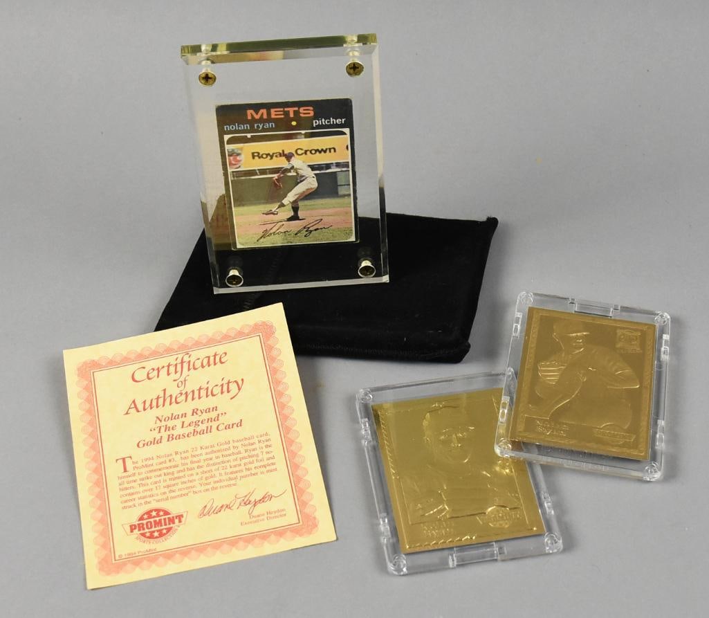 1971 Nolan Ryan Mets Topps Card with 22k Promint Gold Baseball Cards (1 of 6)