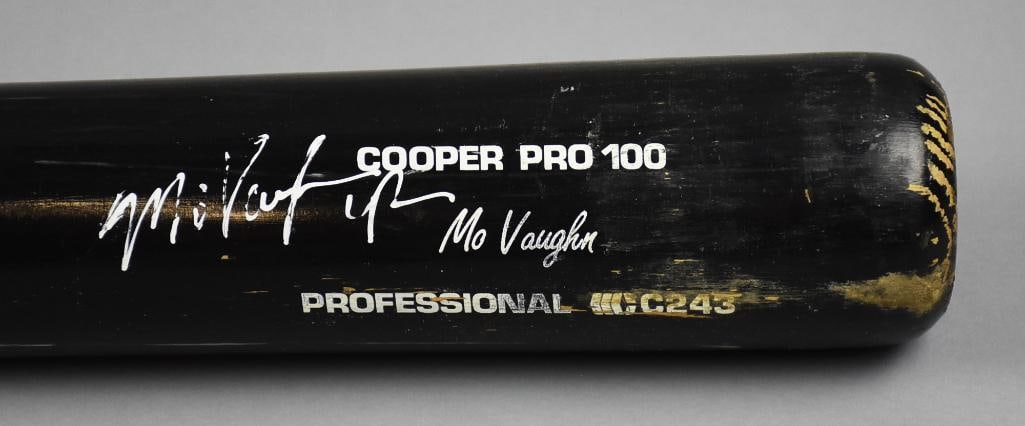 Mo Vaugn MLB First Baseman Signed Game Used Bat - 2