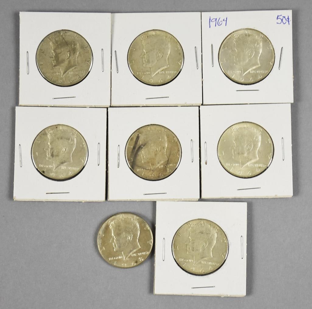 1964, 1968 Kennedy Half Silver Dollars (1 of 3)