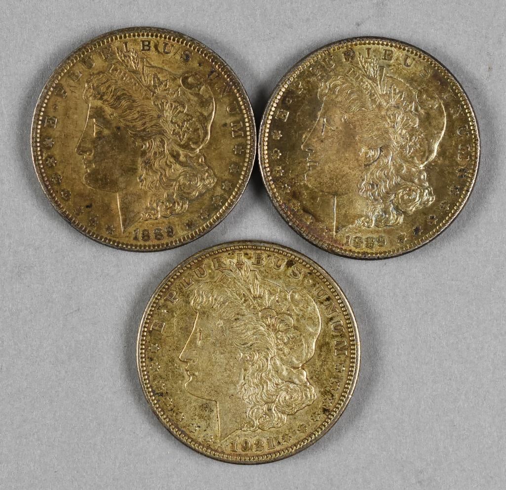 1889 & 1921 Morgan Silver Dollars (1 of 3)