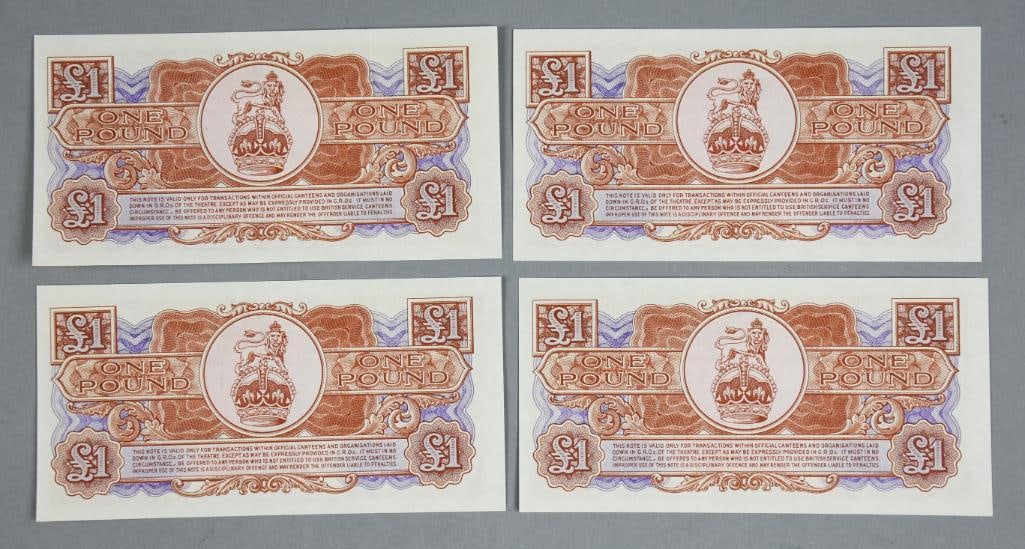 1950s British Armed Forces (1) One Pound Notes, Sequential - 2