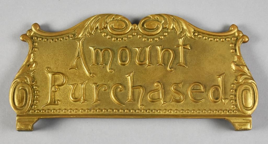 Amount Purchased Brass Register Topper - 2