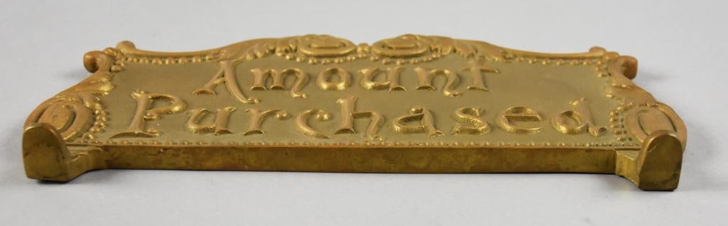 Amount Purchased Brass Register Topper - 3