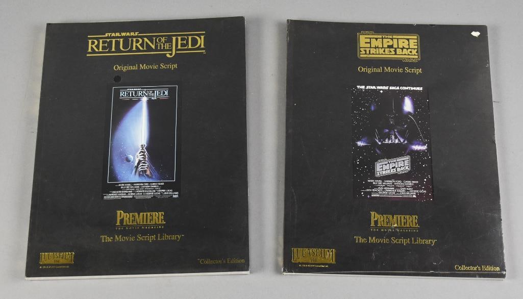 1994 Star Wars Collector's Edition ROTJ & ESB Scripts, Mint: Lot is for a pair of Star Wars scripts from The Movie Script Library. They are Return of the Jedi and Empire Strikes Back. 1994 Collector's Editions in their original shrink wrap.